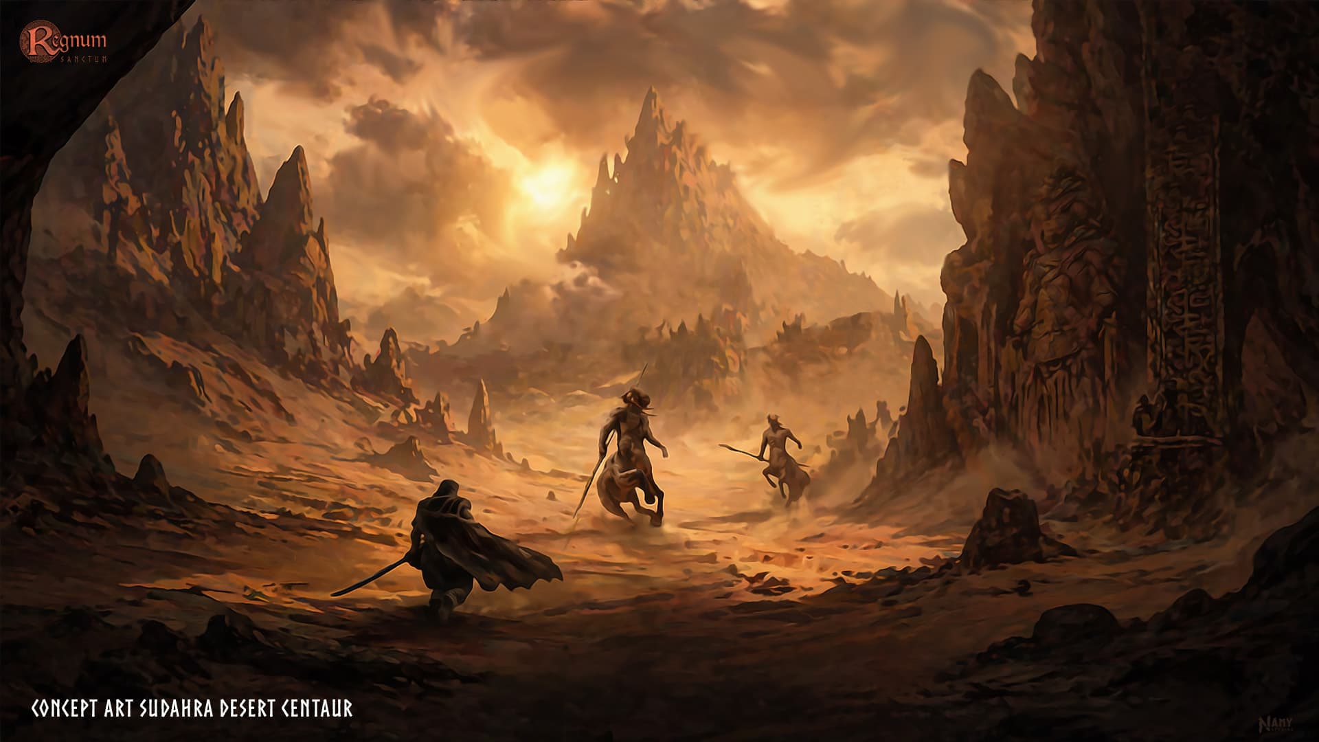 Regnum Last Sanctum Sudahra Desert Centaur concept art
