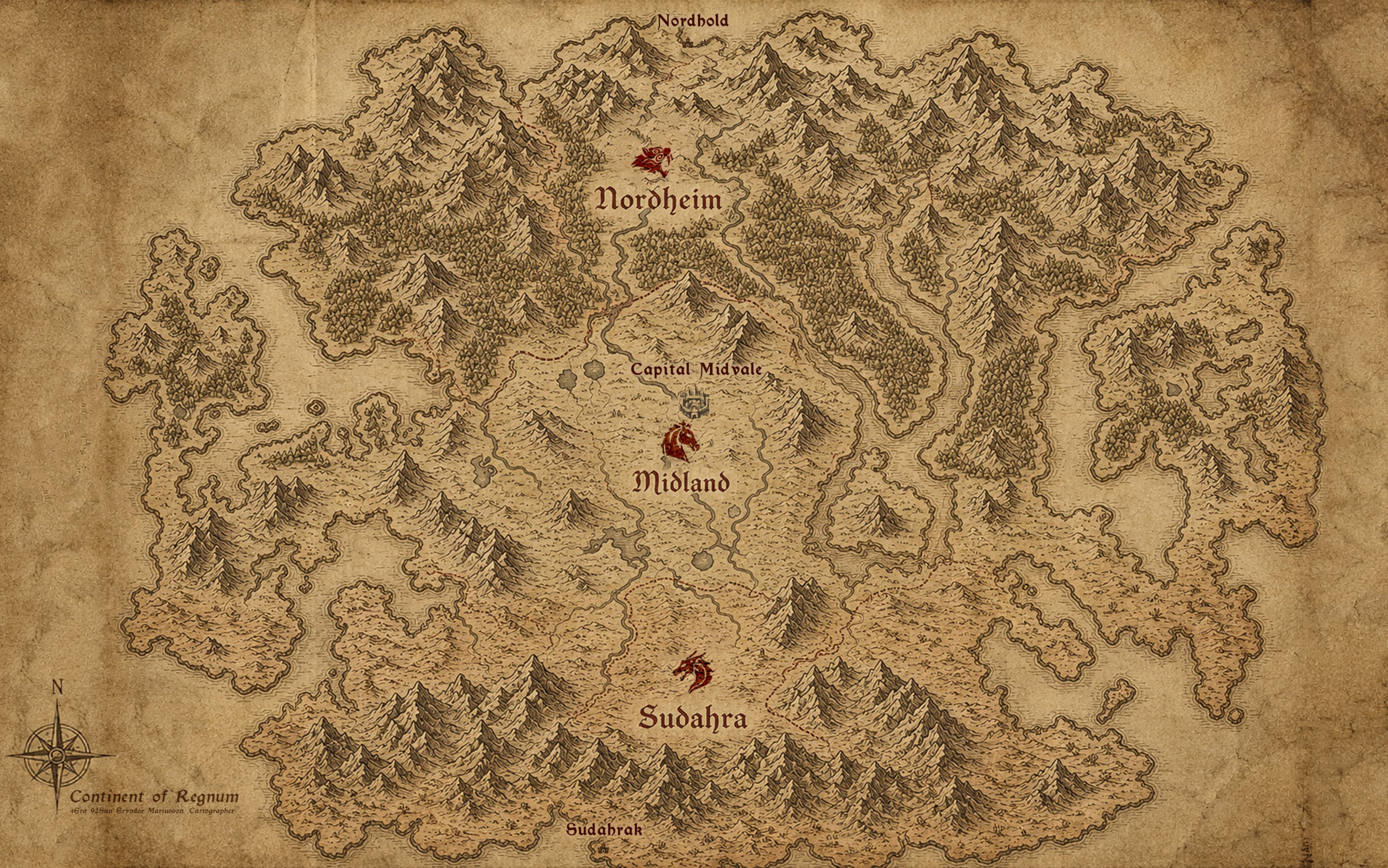 Regnum Last Sanctum World Map cartography
